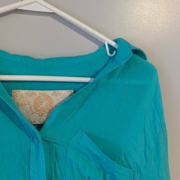 Bella Dahl Anthropologie Aquamarine Button Shirt - Picture 3 of 7